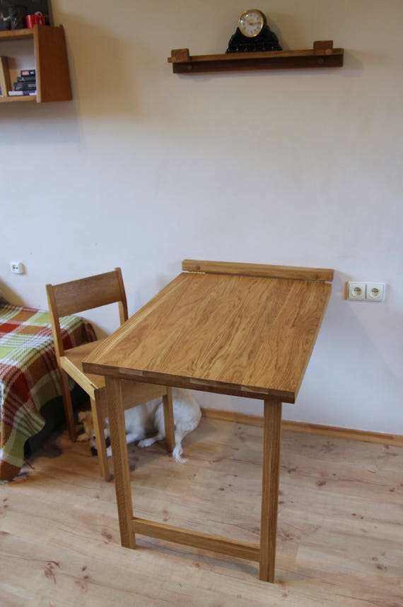 pix Wall Mounted Murphy Table drop down desk wall mounted folding table in solid oak murphy table dining table space saving furniture