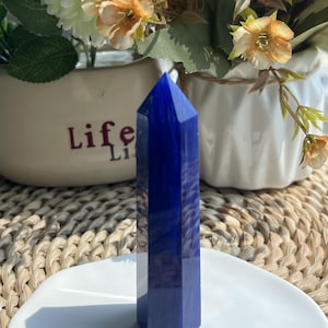 Blue Smelting Obelisk,Blue Quartz Crystal,Blue Crystal Point,Energy Crystal Wand Tower,Healing Crystal Obelisk,Crystal Gift