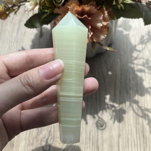 Natural Afghan Jade Wand,Afghan Jade Tower Point,Crystal Obelisk,Energy Healing Stone,Green Onyx Obelisk