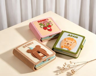 Personalized Felt Quiet Book, Montessori Busy Book, Custom Soft Activity Toy, First Birthday Gift for Toddler, Handmade Sensory Book