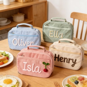 Personalized Kids Lunch Bag | Custom Handmade School Lunchbox | Back to School Toddler Picnic Bag