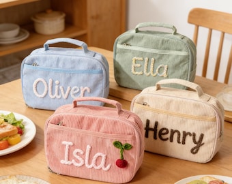 Personalized Kids Lunch Bag | Custom Handmade School Lunchbox | Back to School Toddler Picnic Bag