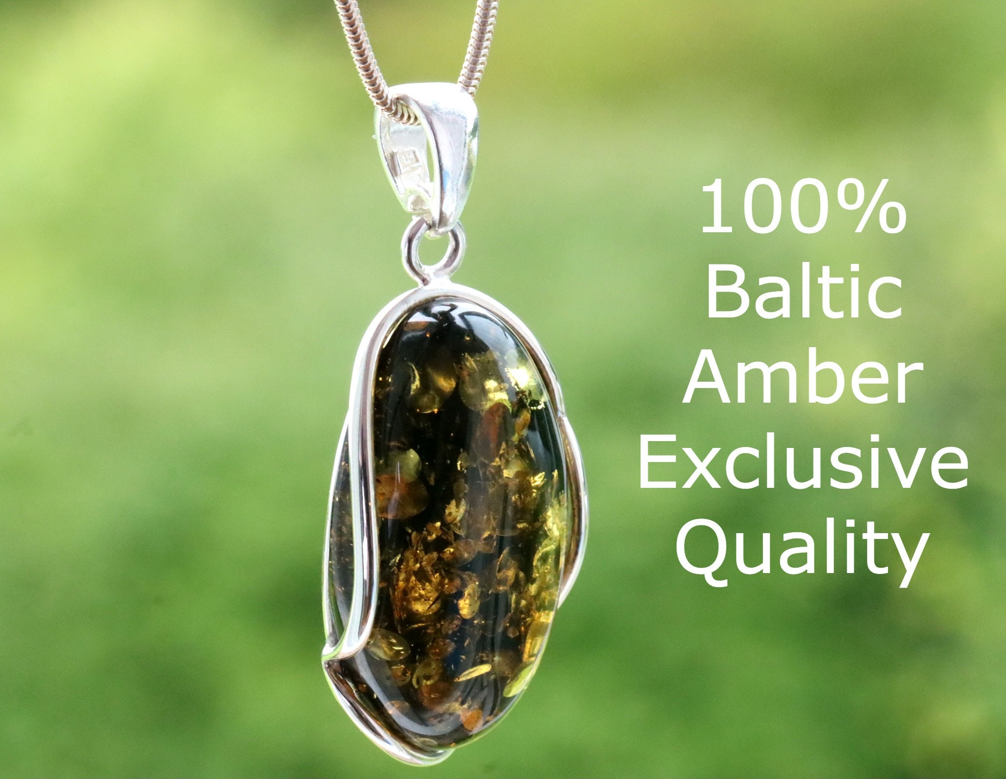 Baltic Amber Necklace - Polished Green - Children's – Powell's Owls