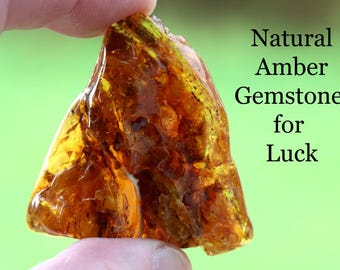 Natural Amber Gemstone / Collector’s or Crafter’s Amber Tumbled Stone