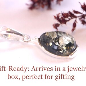 Dainty Green Baltic Amber Pendant: 925 Sterling Silver, Minimalist Jewelry image 4