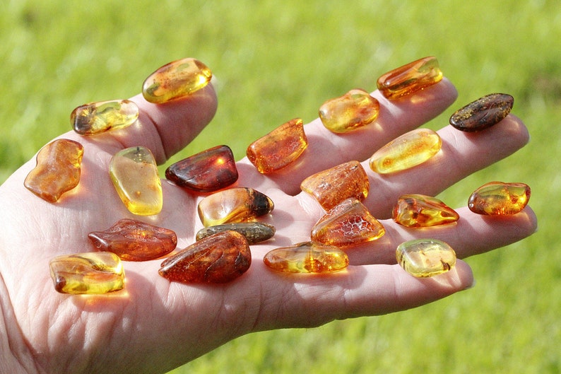 Sale 21 Pieces Polished Amber Gemstones / Natural Baltic Amber Tumbled ...