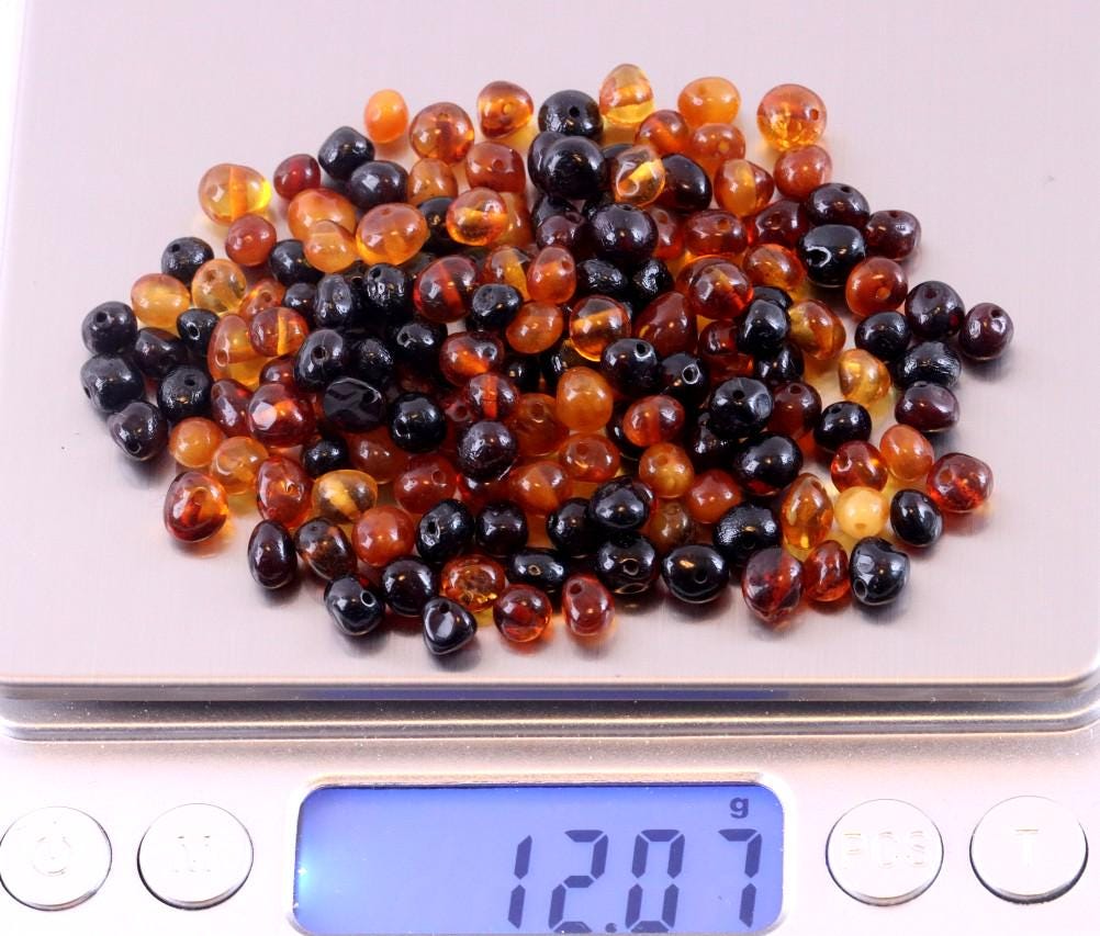 Perline Sciolte Forate Lucidate Di Vera Ambra Baltica - 100 - Foto 3