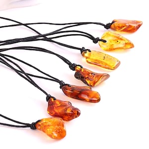 Baltic Amber Amulet  Gift for Wellness / Natural Jewelry / Polished Tumbled Gem for Protection / Unisex Nordic Viking Jewellery