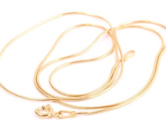 Gold Plated Sterling Silver Rope Chain, Length Options 45cm to 55cm, Jewellery Chain for Pendant,