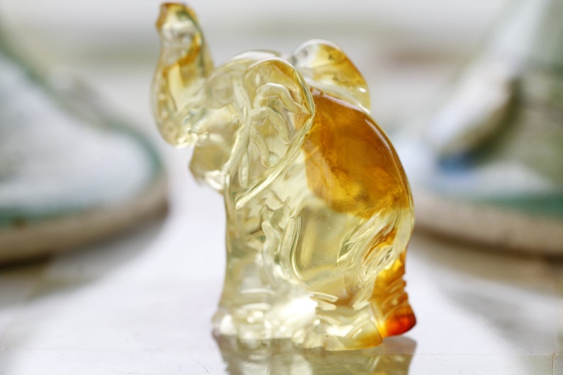 Hand carved Elephant amber Figurine amberElephant amber carvingHand carved amber figurine Elephant minature sulptureJust Beautiful