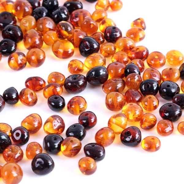 Baltic Amber Beads with holes 5mm X 5mm Approx 80 amber beads in each 10 grams / crafters beads / Baroque Natural Amber Beads