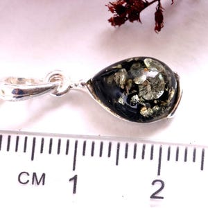 Dainty Green Baltic Amber Pendant: 925 Sterling Silver, Minimalist Jewelry image 7
