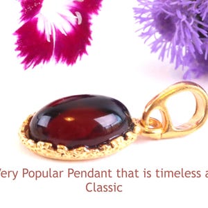 Collier pendentif ovale en or délicat / Pendentif ambre de la Baltique en argent sterling plaqué or / Ambre 100 % naturel