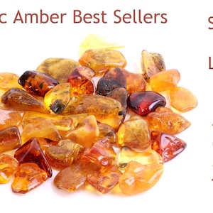 Crafters 20, 40, 60, 80, 100 pieces Tumbled Amber Gemstone / Average 1g to 1.2 each / Baltic amber stone / Amber Gem / Arts And Crafts