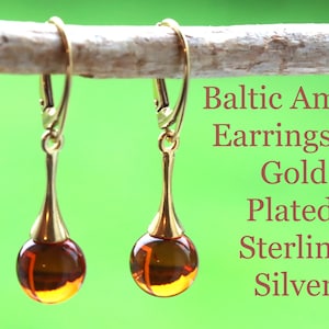 Sterling Silver Baltic Amber Candy Drop Earrings - Green Sterling Silver Baltic Amber Candy Drop Earrings - Green