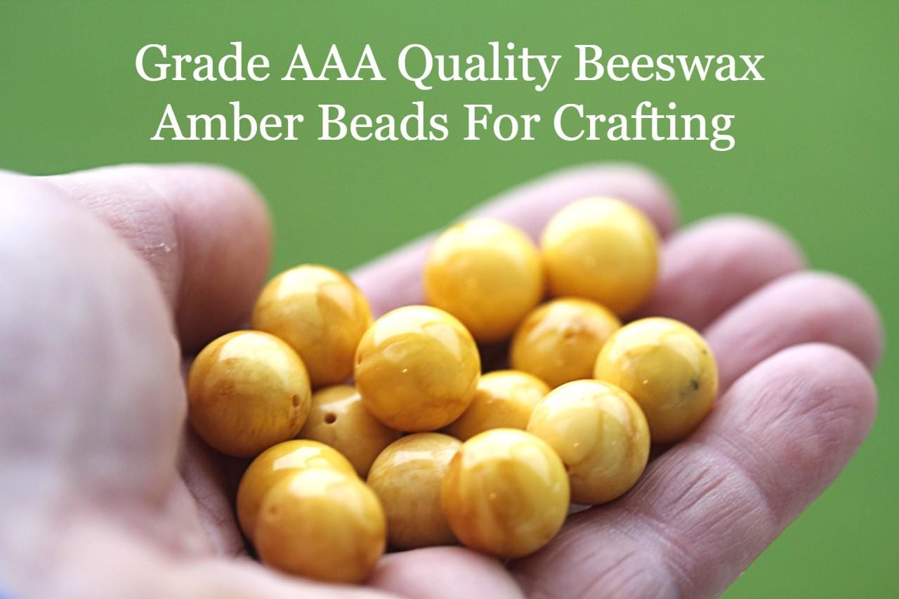 Beeswax amber beads discount