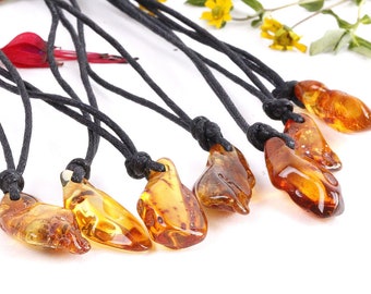 Amber Amulet Gift for Love and Grounding/ Natural Jewelry / Polished Tumbled Gem for Protection and Luck / Natural Nordic Baltic Amber Stone