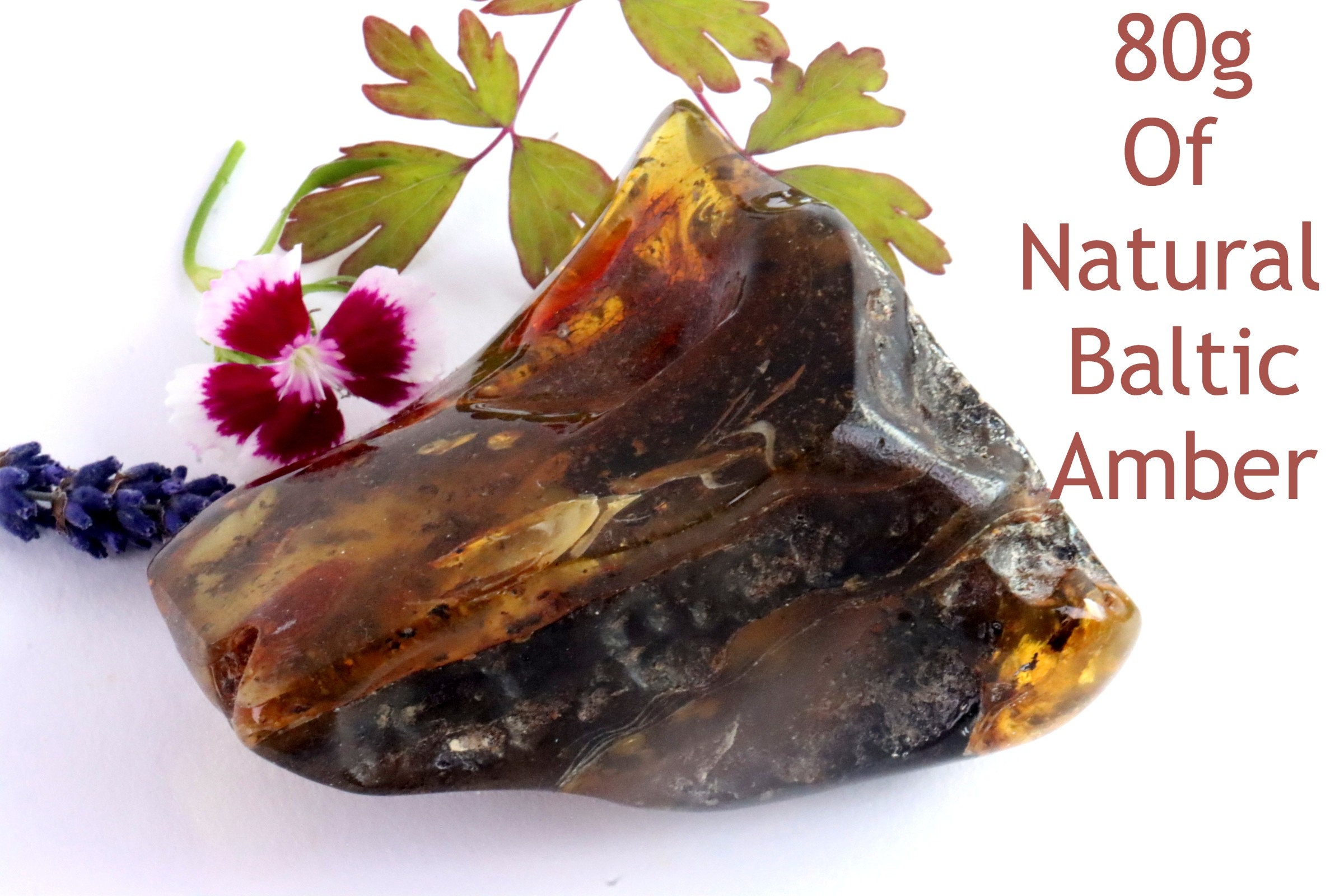 #1001 New Jersey Amber w/ Turbid Amber, Orgnic Debris, Fine Bubbles and  Plant Material