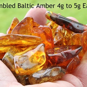 Baltic Amber Tumbled Stone / 1 Piece Average Weight 4g to 5g / Natural Baltic Amber Polished /  Macrame Craft / Protection amber