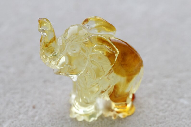 Hand carved Elephant amber Figurine amberElephant amber carvingHand carved amber figurine Elephant minature sulptureJust Beautiful