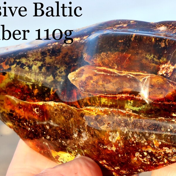 Unbelievable Large 110g Collector's Baltic Amber Gem  / Museum Collector's Polished Baltic Amber / Unique  Resin Geology gift