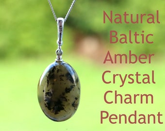 Gift Amber Gem Dainty Affordable Classic Drop Pendant / 925 Silver Amber Gemstone Pendant  / Natural Baltic Amber