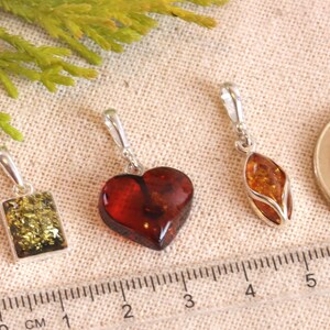 Choose The One You Love Dainty Baltic Ambe Pendants Choose 1, 2 or 3 Classic Gifts / Amber Gem / 925 Sterling Silver Amber Gem Pendant image 4