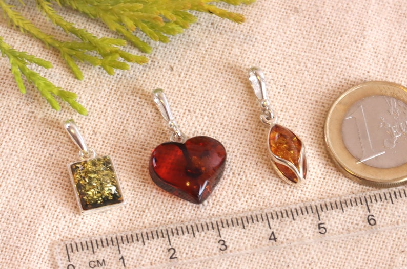 Choose The One You Love Dainty Baltic Ambe Pendants Choose 1, 2 or 3 Classic Gifts / Amber Gem / 925 Sterling Silver Amber Gem Pendant image 4