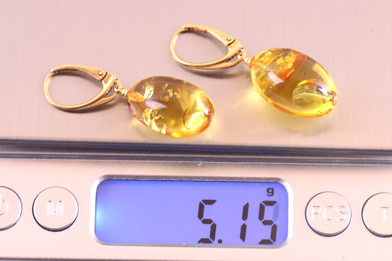 Orecchini A Perno In Ambra Baltica E Argento 925 – Giallo Limone, Gioiello Naturale Donna - 3
