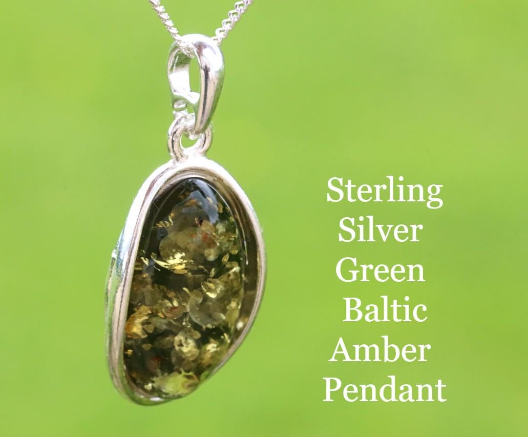 Collana In Ambra Baltica Naturale Verde – Perline Sfaccettate, Fatte A Mano In Lituania, Lunghezza 48cm