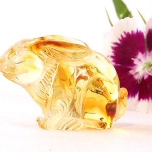Rabbit Amber Figurine / Natural Baltic Hand Carved Amber Figurine ...