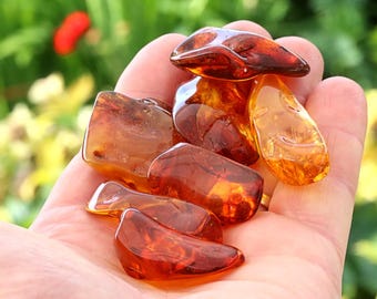 Baltic Amber Tumble Stone Polished Gem (5–6g Avg) | Natural Amber for Crafting