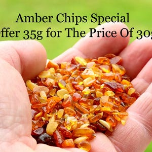 Bernstein Splitter 30g (Bonus 35g) | Natürliche Bernstein Späne für das Handwerk