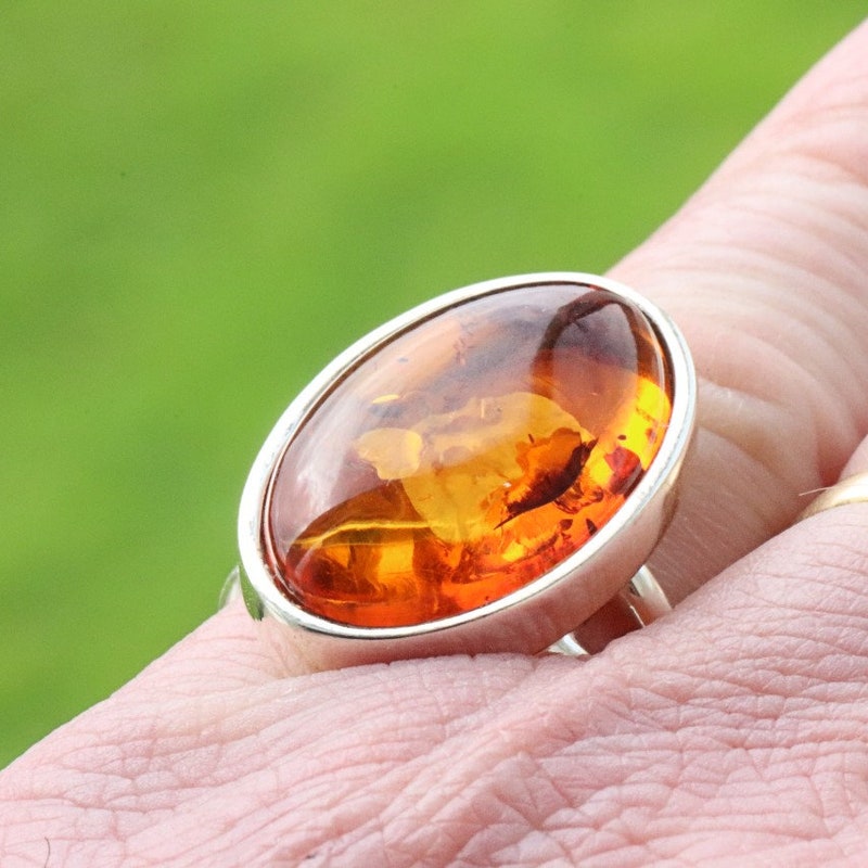 Baltic Amber Ring - Etsy