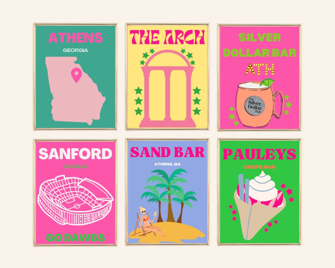 Athens, GA, University of Wall Art Prints Etsy
