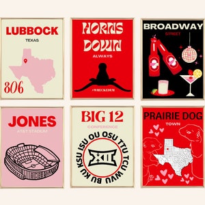 Lubbock, TX Texas Tech Themed Wall Art Prints