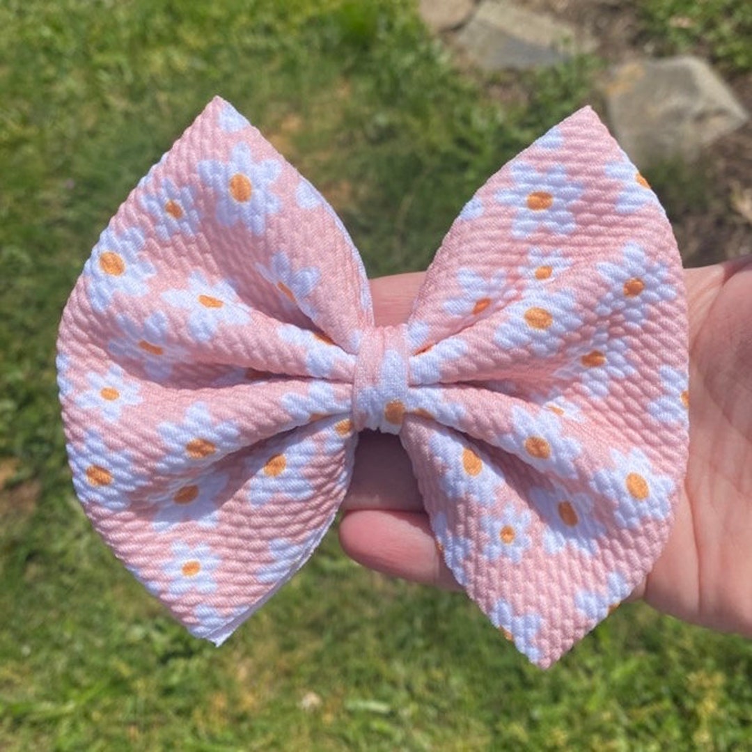 Daisy Hair Bow Floral Bow Summer Hair Bow Big Bow Gifts Etsy