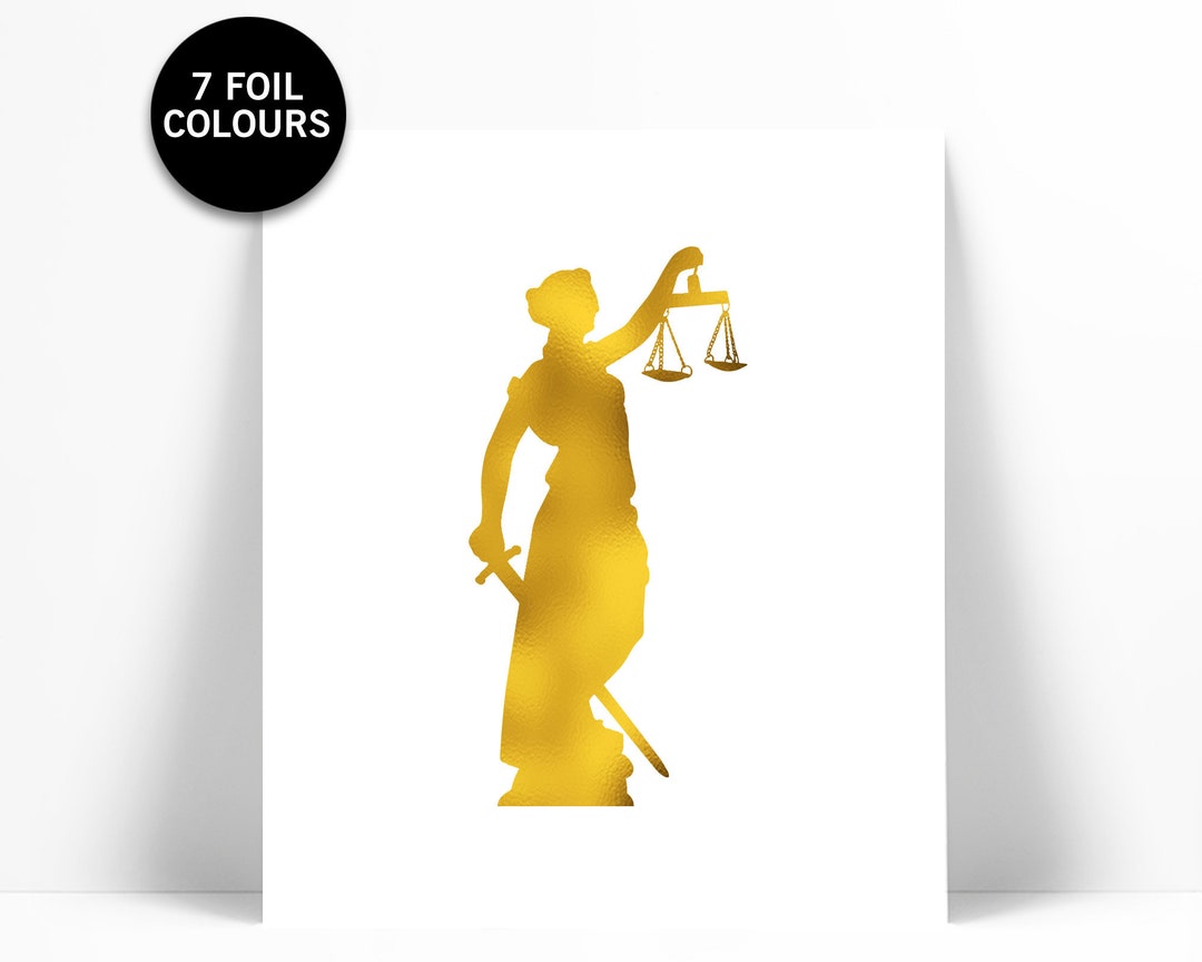 Scales of Justice Gold Foil Art Print - Gift for Lawyer - Greek ...