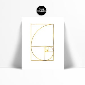 Golden Ratio Art Print - Gold Foil Print - Math Art Print - Math Wall ...