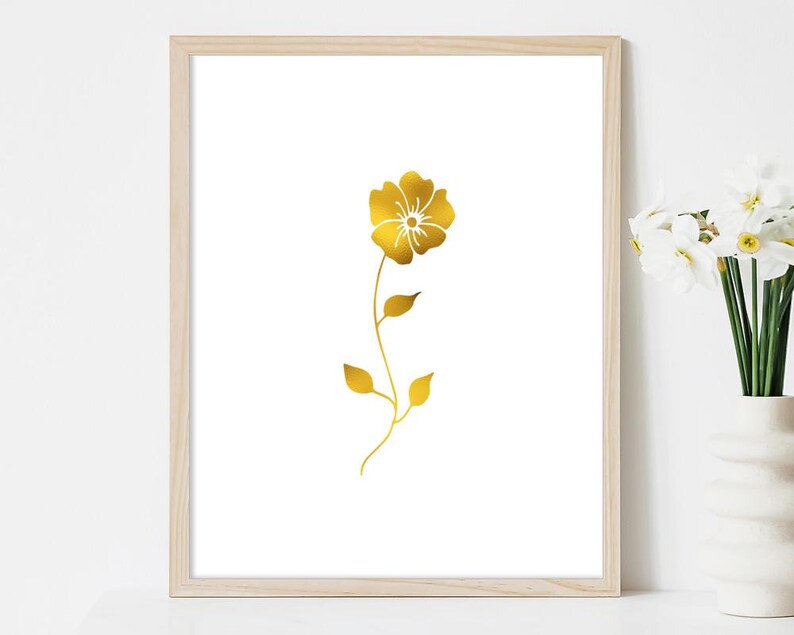 Violet Print - Gold Foil Print - Flower Poster - Floral Art - Nature ...