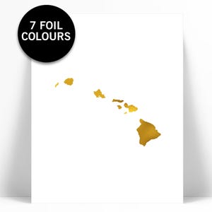 Hawaii Print - Gold Foil Print - Hawaii Map Art Print - Travel Poster - Honolulu Art Print - United States Art Print - Gold Map Wall Decor