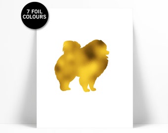 Pomeranian Art Print - Gold Foil Print - Gold Foil Dog Poster - Gold Foil Pomeranian Art Print - Animal Art Print - Puppy Poster - Dog Print