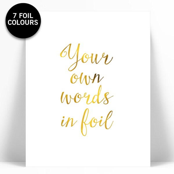 Gold Foil Quote Etsy