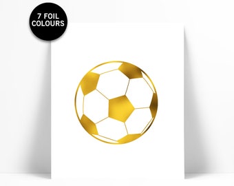 Soccer Ball Art Print - Gold Foil Print - Soccer Poster - Sports Art Print - Gold Foil Sports - Gift for Athlete - Soccer Ball Nursery Art