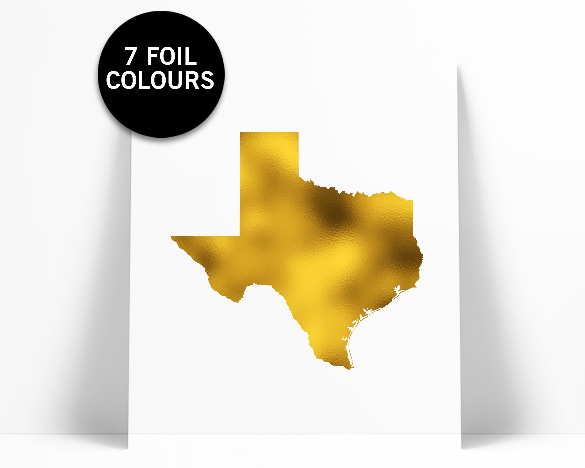 Texas Print Gold Foil Print Texas Map Art Print Travel