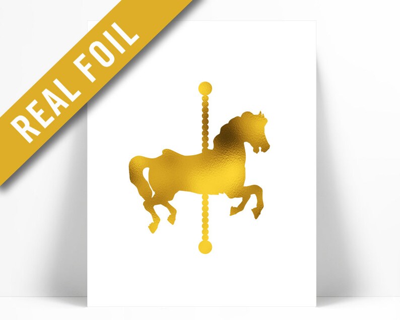 Carousel Horse Art Print Gold Foil Print Baby Room Art Etsy carousel-horse-art-print-gold-foil-print-baby-room-art-etsy