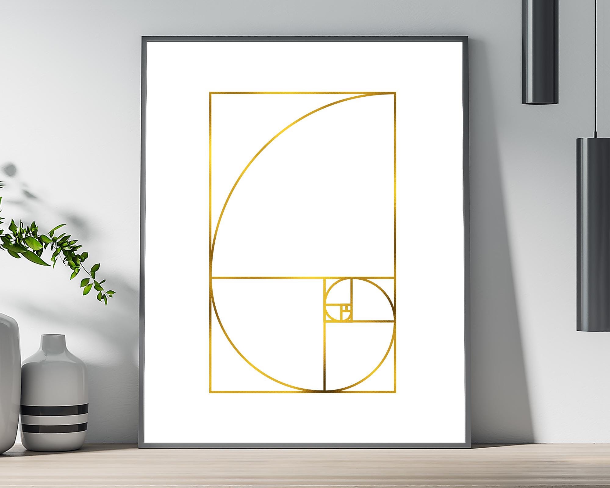 Golden Ratio Art Print - Gold Foil Print - Math Art Print - Math Wall ...