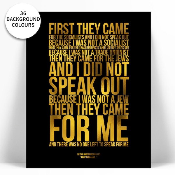 First They Came Poem Etsy First They Came Poem Etsy
