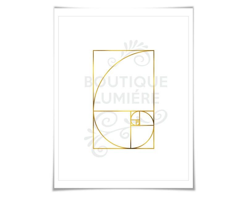 Golden Ratio Art Print - Gold Foil Print - Math Art Print - Math Wall ...
