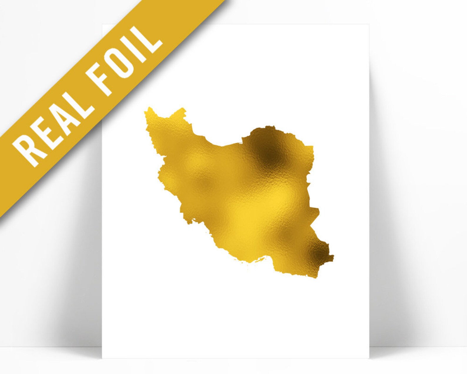 Iran Map Gold Foil Print Gold Iran Print Gold Foil Map | Etsy